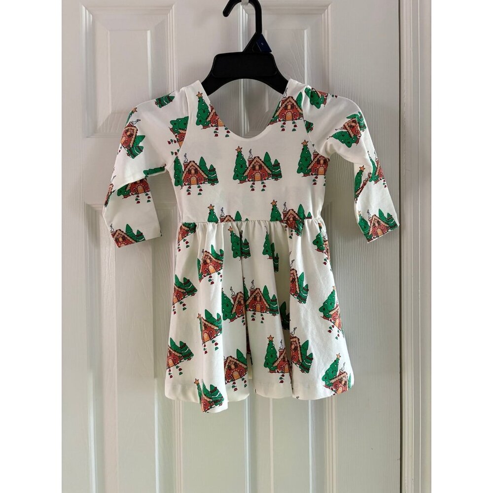 Monica & Andy Baby Girls Dress Christmas Gingerbread Houses NeW